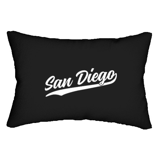 San Diego California Cool Ca Retro 1970S White Tex Lumbar Pillows