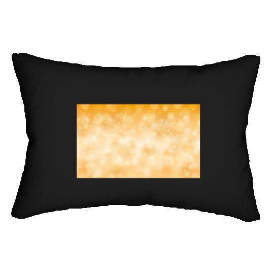 Orange Christmas Snowflakes Bokeh Winter Lumbar Pillows