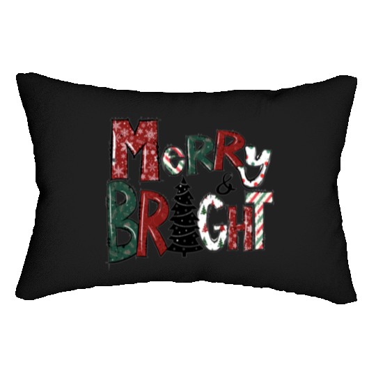 Merry And Bright Lumbar Pillows | Merry Christmas 2022