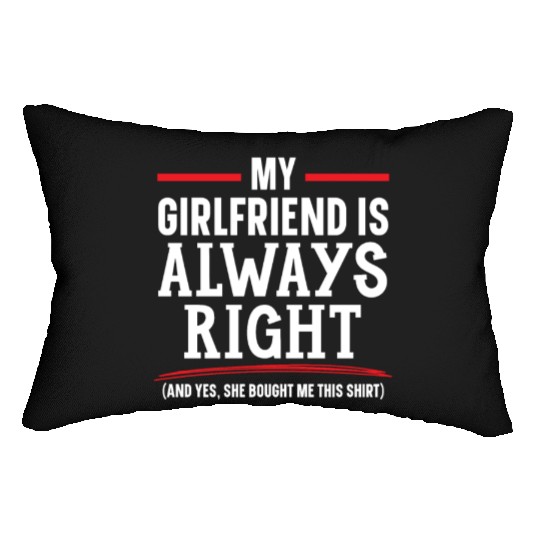 My Girlfriend Is Always Right Valentines Day Cupid Lumbar Pillows