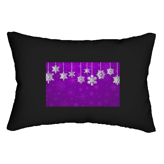 Elegant Hanging Snowflakes Purple Lumbar Pillows
