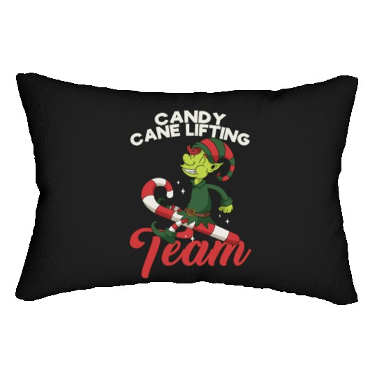 Candy Cane Candy Cane Lifting Team Elf Lumbar Pillows