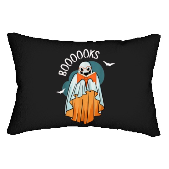 Ghost Book Reading Teacher School Funny Halloween Lumbar Pillows