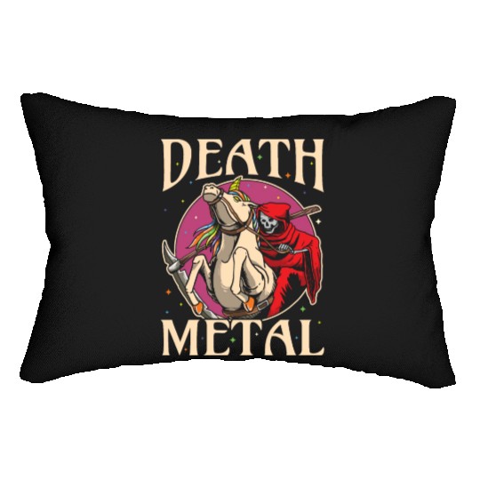 Reaper Rock Satan Unicorn Festivals Death Metal Lumbar Pillows