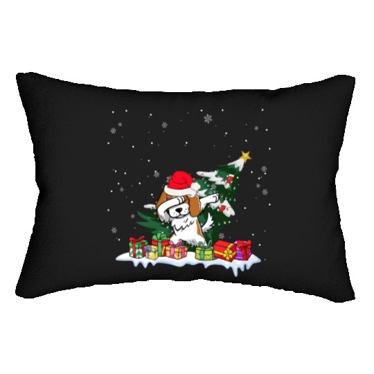 Saint Bernard Christmas Dabbing Santa Xmas Pajama Lumbar Pillows