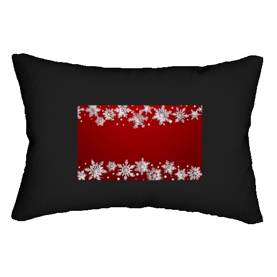 Elegant Winter Snowflakes Red Lumbar Pillows