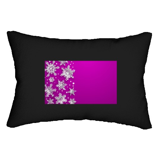 Elegant Christmas Snowflakes Pink Lumbar Pillows