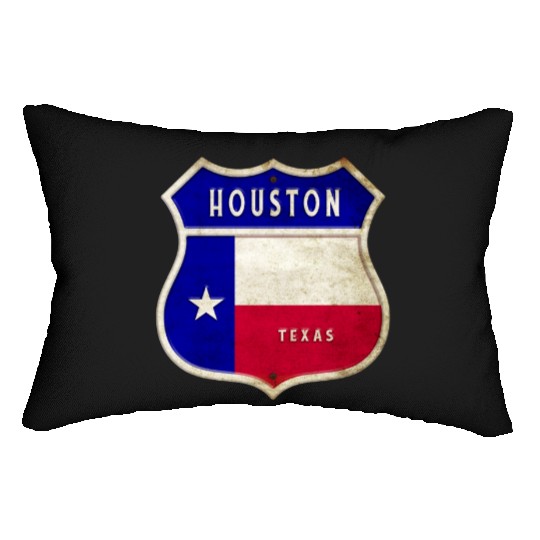 Houston Texas coat of arms flag design Lumbar Pillows