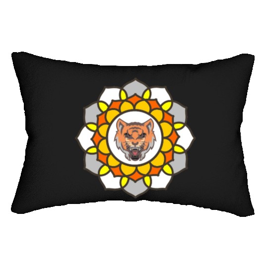 mandala tiger halloween Lumbar Pillows graphic