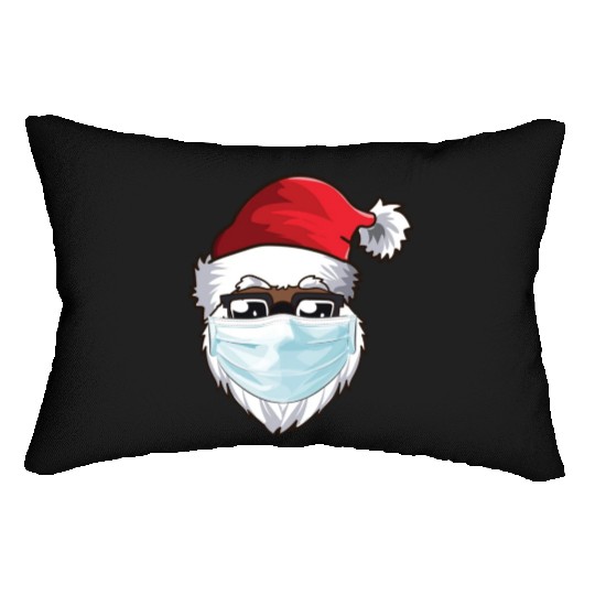 Black African American Christmas 2022 Santa Wearin Lumbar Pillows