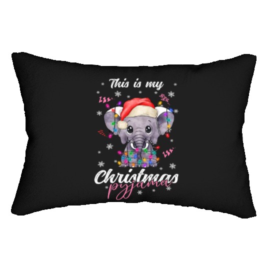 Winter Christmas Pyjama Elephant Lumbar Pillows