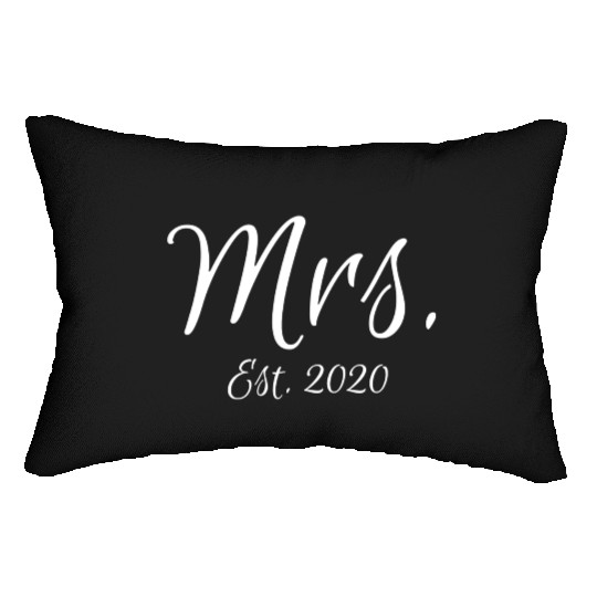 Matching Script Mr & Mrs Bridal Bride Mrs Est 2020 Lumbar Pillows