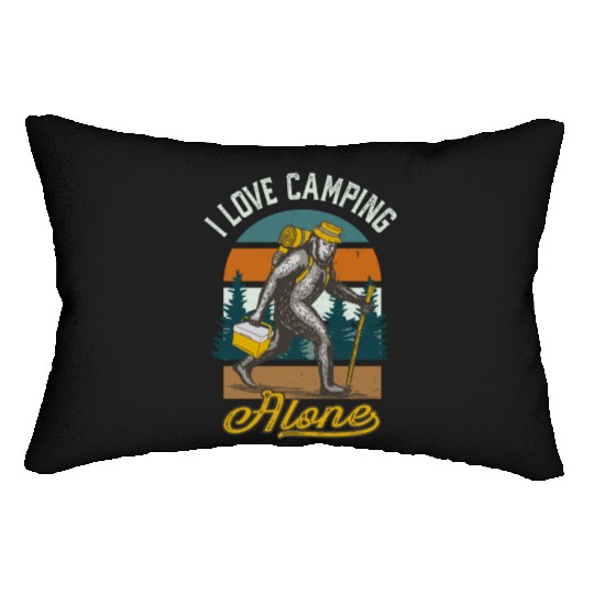 I Love Camping Solo Bigfoot Sasquatch Lumbar Pillows