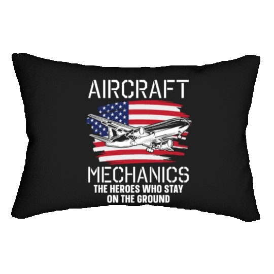 Aircraft Mechanic Us Flag Lumbar Pillows