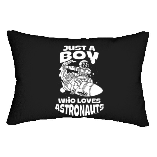 Boy love astronauts Lumbar Pillows