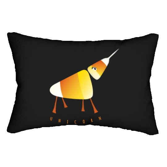 UNICORN Funny Candy Corn Halloween Lumbar Pillows