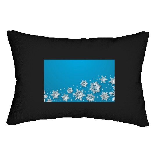Modern Snowflakes Blue Lumbar Pillows