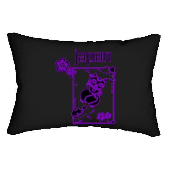 Japan Neon lucky Cat Lumbar Pillows