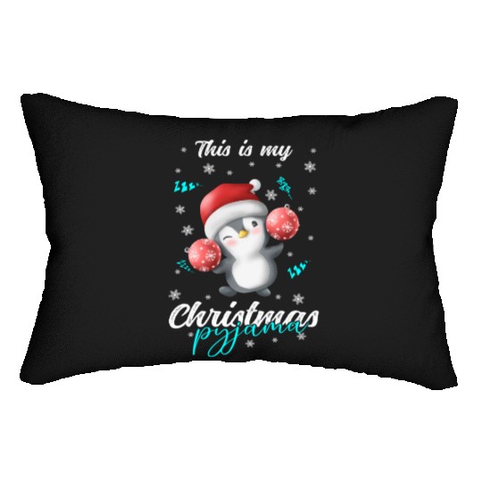Winter Christmas Pyjama Penguin Lumbar Pillows