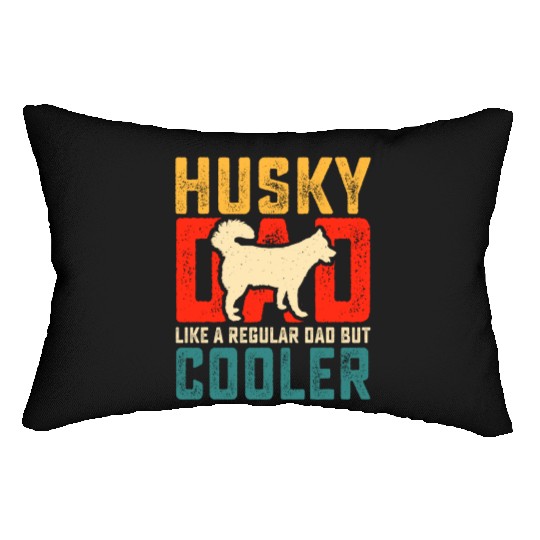 Cute Siberian Husky Dad Father's Day Lumbar Pillows