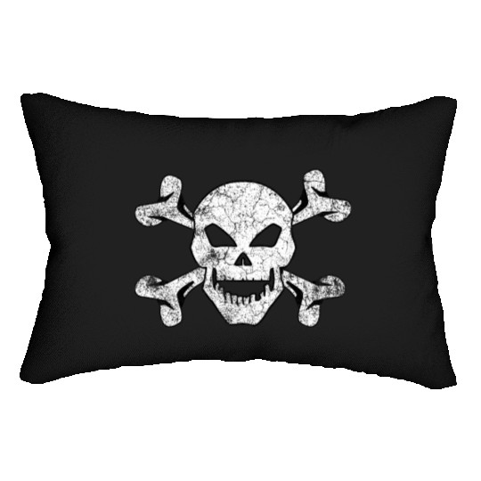 Textured Skull And Crossbones Lumbar Pillows