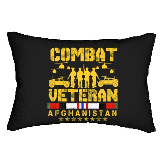 Combat Veteran Afghanistan Proud Us Lumbar Pillows