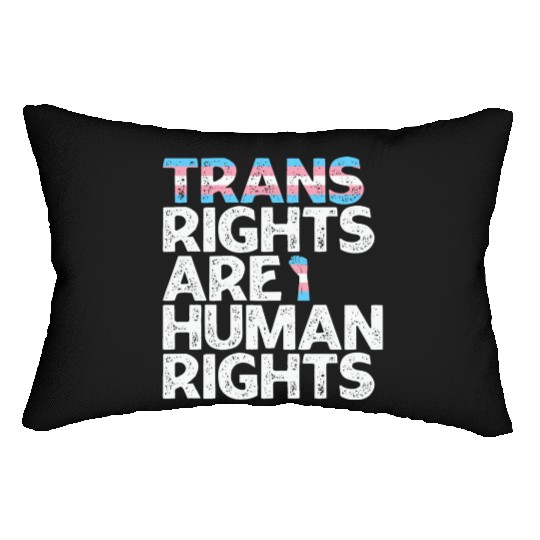LBGT Flag Gay Pride Trans rights are human rights Lumbar Pillows