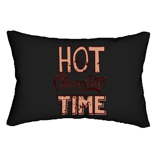 Cute winter quotes - hot chocolate time Lumbar Pillows