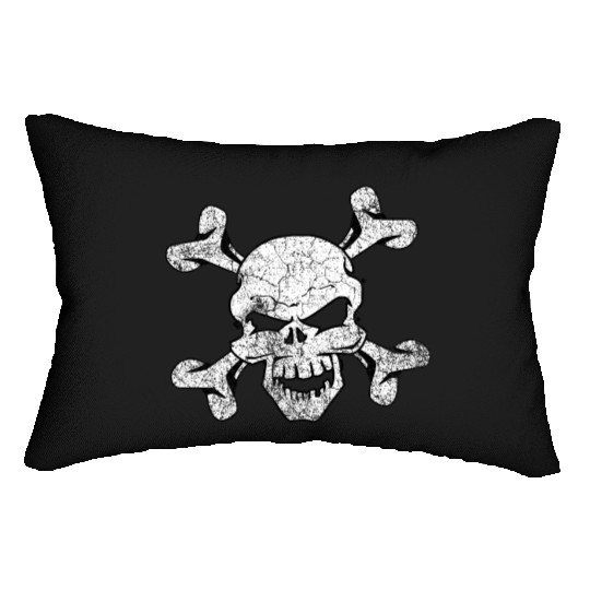 Distressed Skull And Crossbones Lumbar Pillows