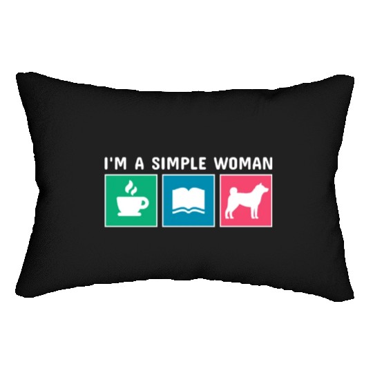 Coffee Books Shiba Inu I'm A Simple Woman Lumbar Pillows