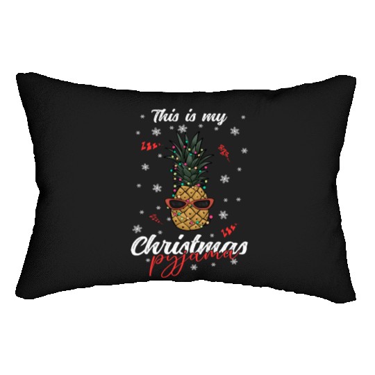 Winter Christmas Pyjama Pineapple Lumbar Pillows