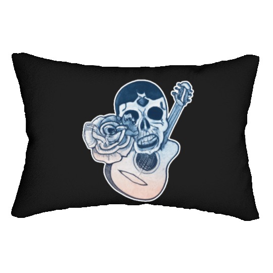 Grotesque Rock And Roll Skull & Guitar Lumbar Pillows