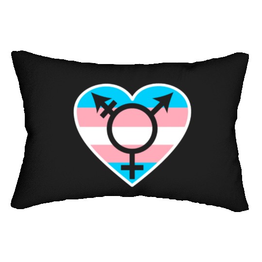 Trans Rainbow Pride LGBTQ Transgender Rights Lumbar Pillows
