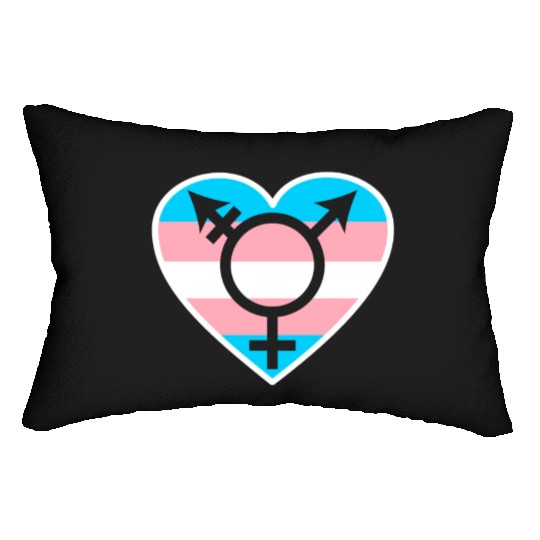 Trans Rainbow Pride LGBTQ Transgender Rights Lumbar Pillows