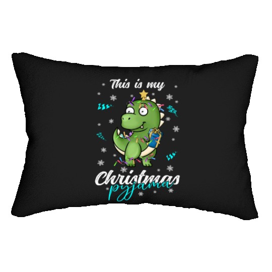 Winter Christmas Pyjama Dinosaur Trex Lumbar Pillows
