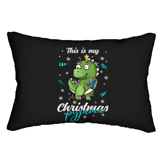 Winter Christmas Pyjama Dinosaur Trex Lumbar Pillows