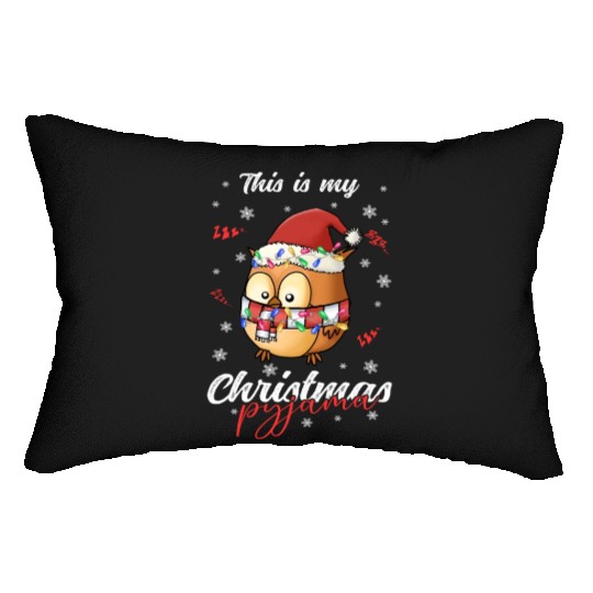 Winter Christmas Pyjama Owl Lumbar Pillows