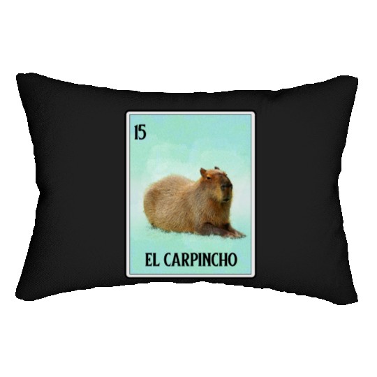 El Carpincho Mexican Capybara Cards Funny Rodent Lumbar Pillows