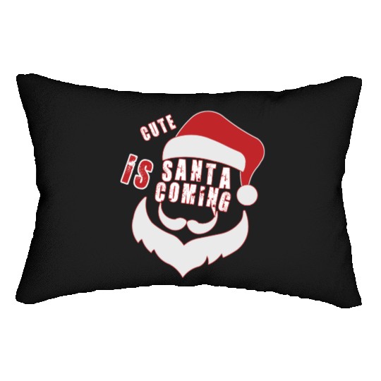 Christmas Cute Santa Is Coming Santa Candy Cane Lumbar Pillows