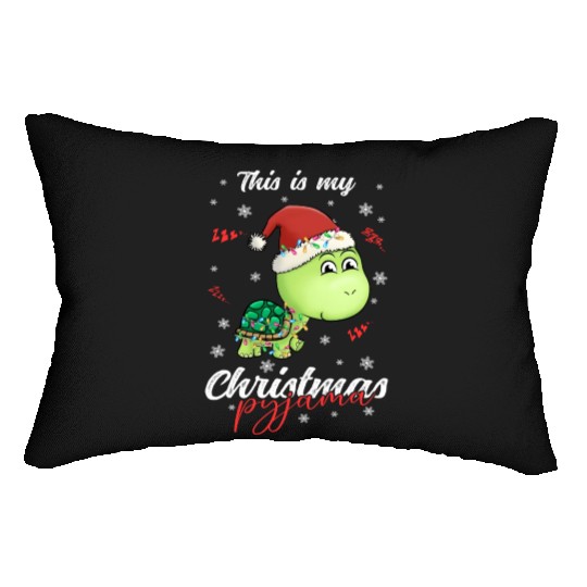 Winter Christmas Pyjama Turtle Lumbar Pillows