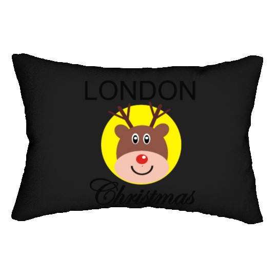 Funny Christmas Rudolph gift for Londoner Lumbar Pillows