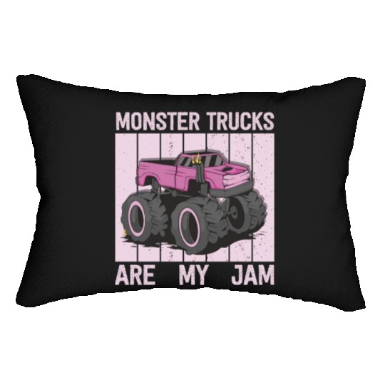 Monster Trucks Are My Jam Vintage Retro Lumbar Pillows