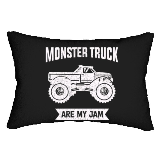 Monster Trucks Are My Jam Vintage Retro Lumbar Pillows
