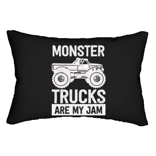 Monster Trucks Are My Jam Vintage Retro Lumbar Pillows
