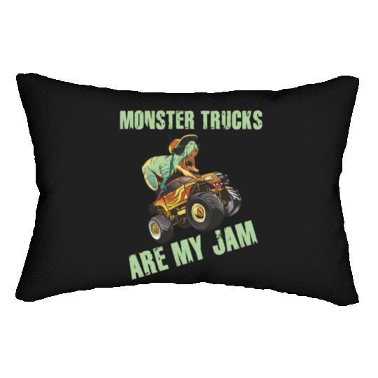 Monster Trucks Are My Jam Vintage Retro Lumbar Pillows