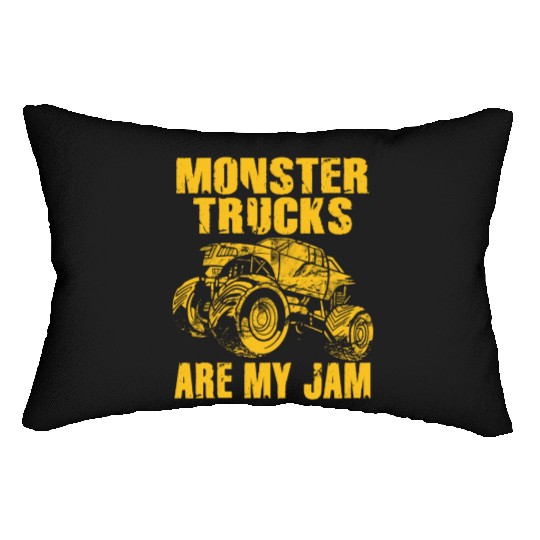 Monster Trucks Are My Jam Vintage Retro Lumbar Pillows