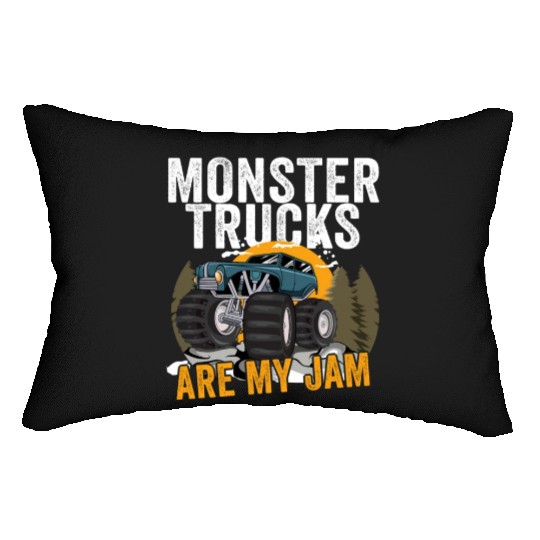 Monster Trucks Are My Jam Vintage Retro Lumbar Pillows