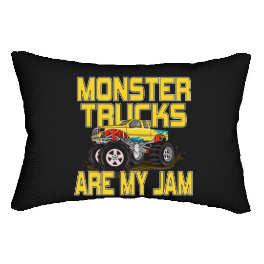 Monster Trucks Are My Jam Vintage Retro Lumbar Pillows