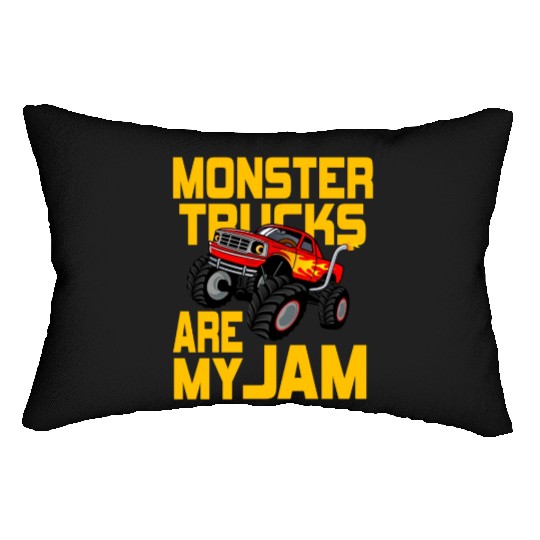 Monster Trucks Are My Jam Vintage Retro Lumbar Pillows