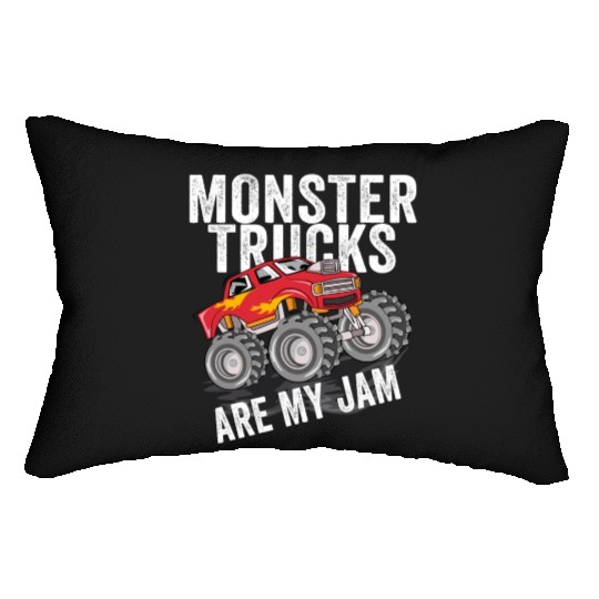 Monster Trucks Are My Jam Vintage Retro Lumbar Pillows